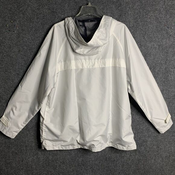 Avenue Sport White Hooded Full Zip Windbreaker Jacket Women 18/20 Zipper Pockets - Picture 10 of 14